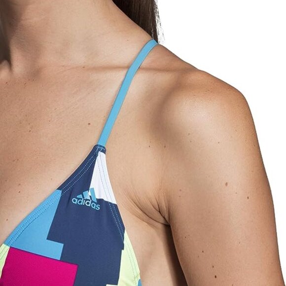 NWT Adidas Hipster Bikini Top| Teal & Multicolor | DQ3214 | Size S | Swim - Picture 3 of 5